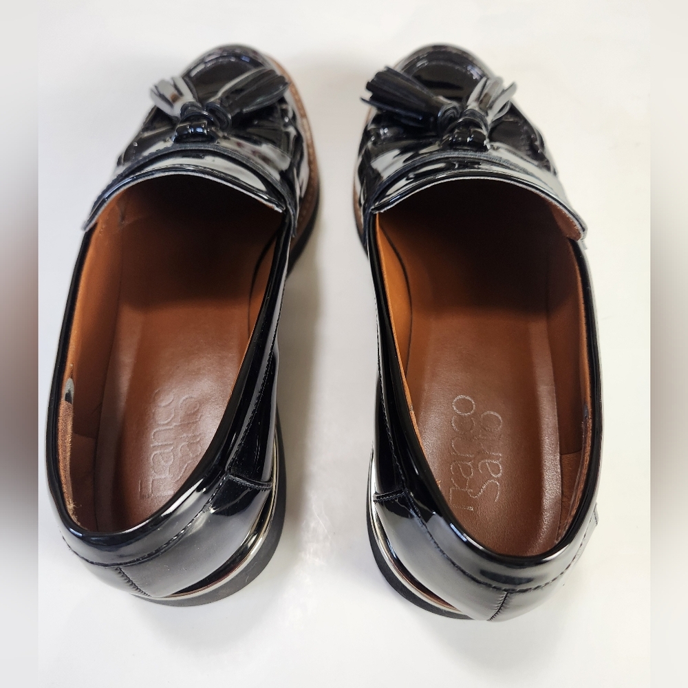Franco Sarto Black Career L-Carolynn Lug Sole Tassel Loafers size 7M - Picture 6 of 13